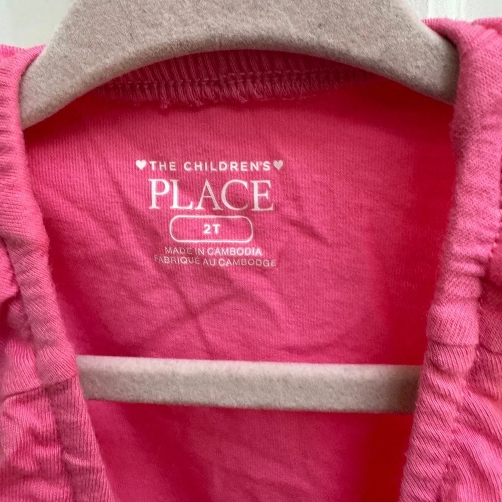 NWOT The Children's Place 2T Girls Pink Ruffle Short Sleeve Blouse Top